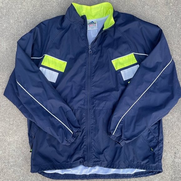 Men’s Vintage Blue, Yellow, White Adidas Wind Breaker RN 88387 XL - Picture 1 of 5